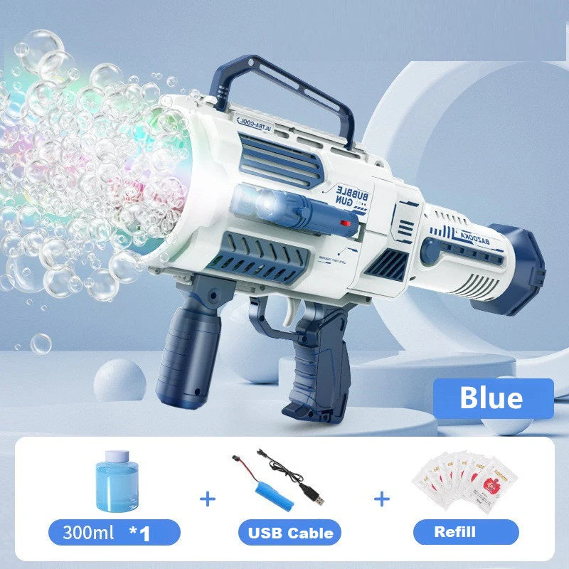 Large Rechargeable Rocket Bubble Gun + Flashlight (43cm) - Image 3