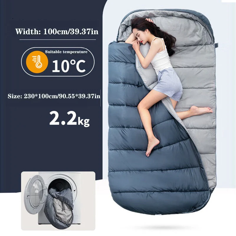 Large Rectangular Sleeping Bag – 230 x 100 cm, Ideal for Camping, Hiking, Picnic & Outdoor Use - Image 2