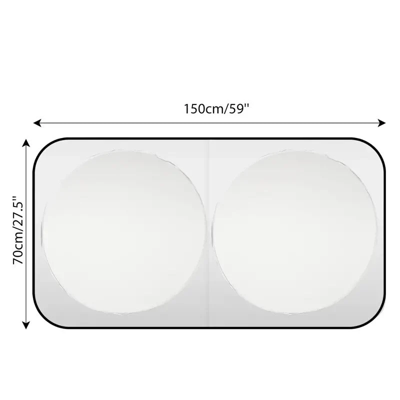 Large Silver Car Sunshade Foldable Double-Circle - Image 6