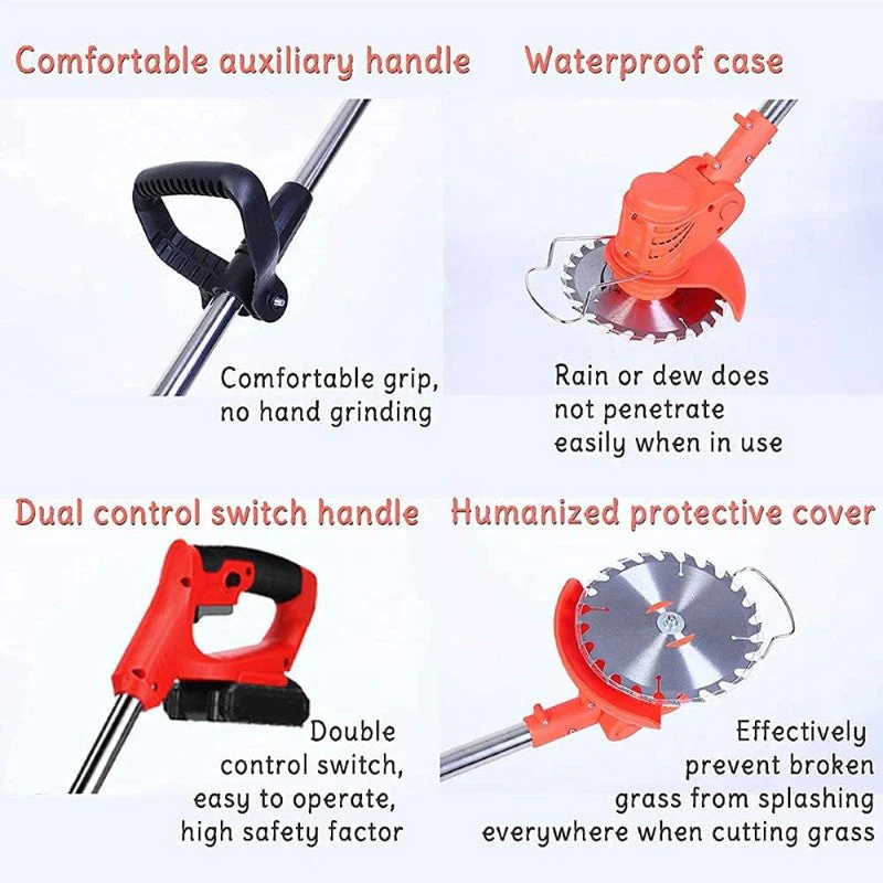 Lawn Mower Cordless Pruning Cutter Weed Wacker Garden Trimmier - Image 4
