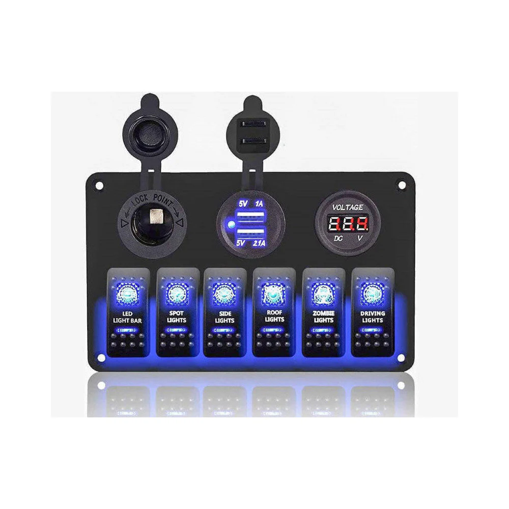 6 Gang Rocker Switch Panel