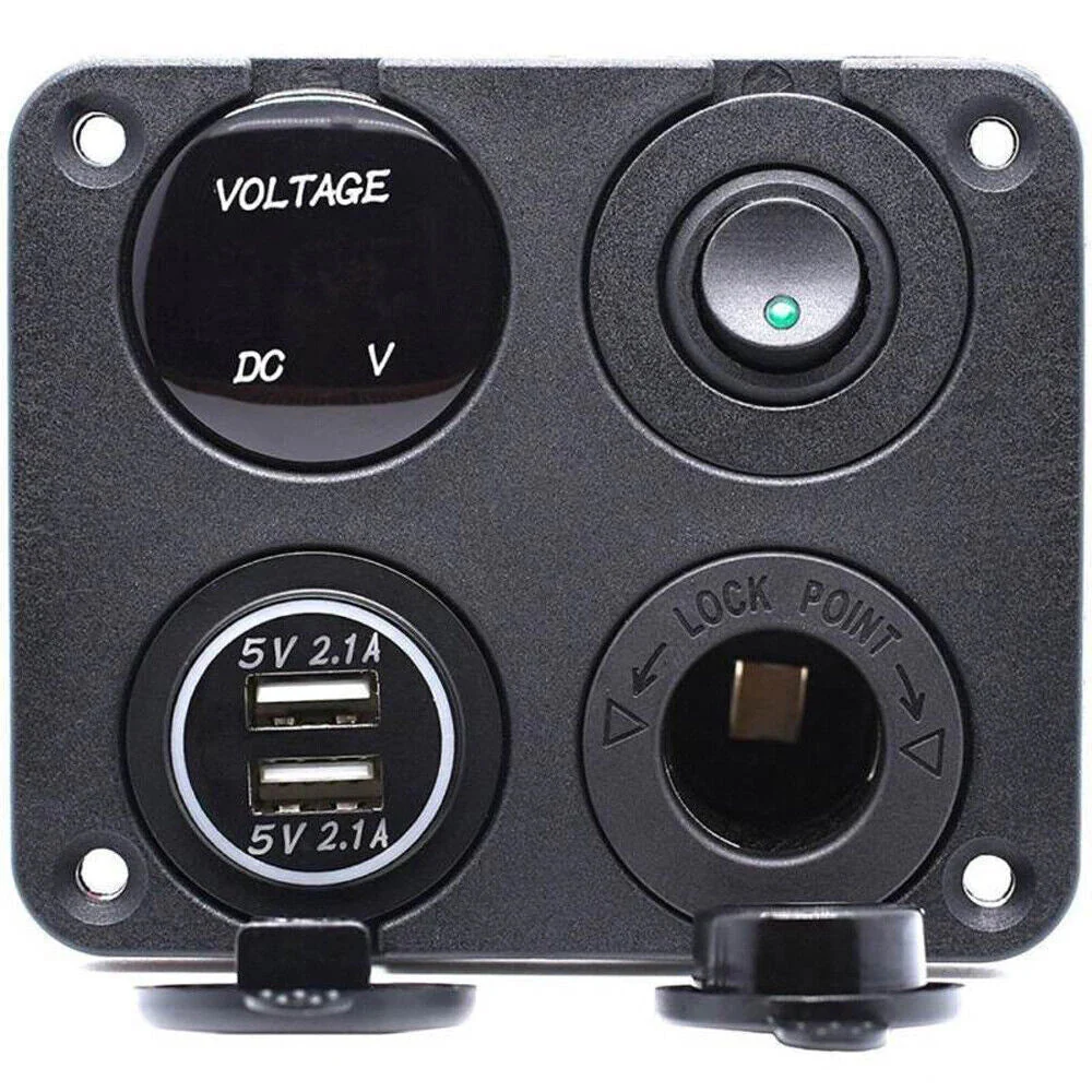 LED Rocker Switch Panel Dual USB - Image 11