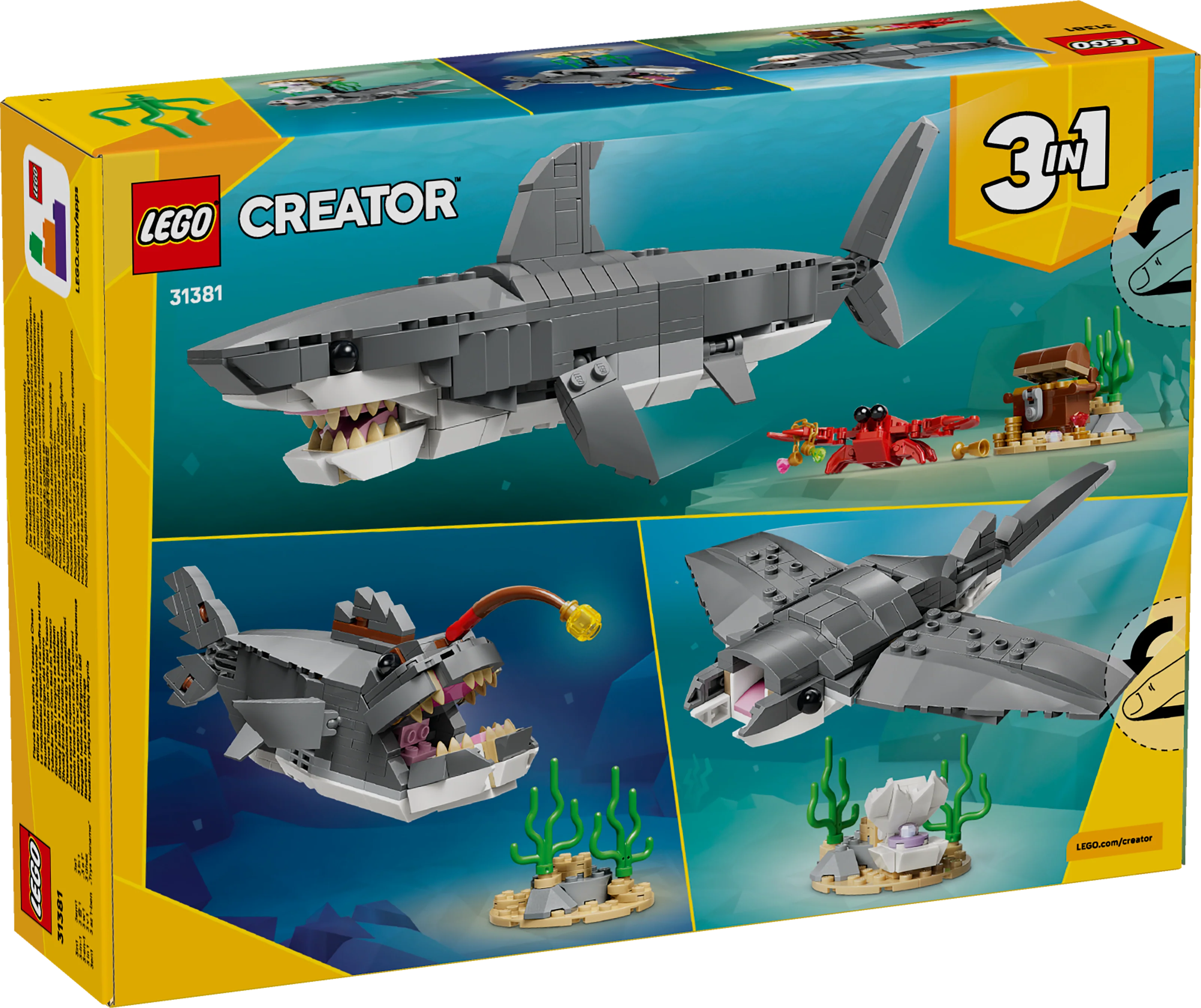 LEGO Creator: Fierce Shark with a Treasure Chest (31381) - Image 3