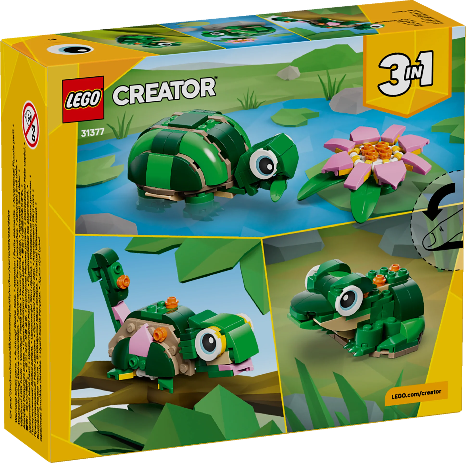 LEGO Creator: Turtle with a Water Lily Flower (31377) - Image 3