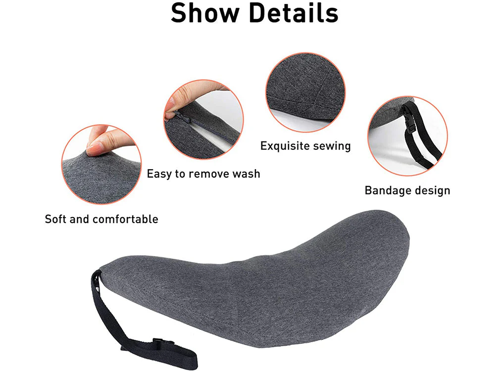 Lumbar Support Pillow for Sleeping,Ideal Back Pillow for Chair - Dark grey - Image 8