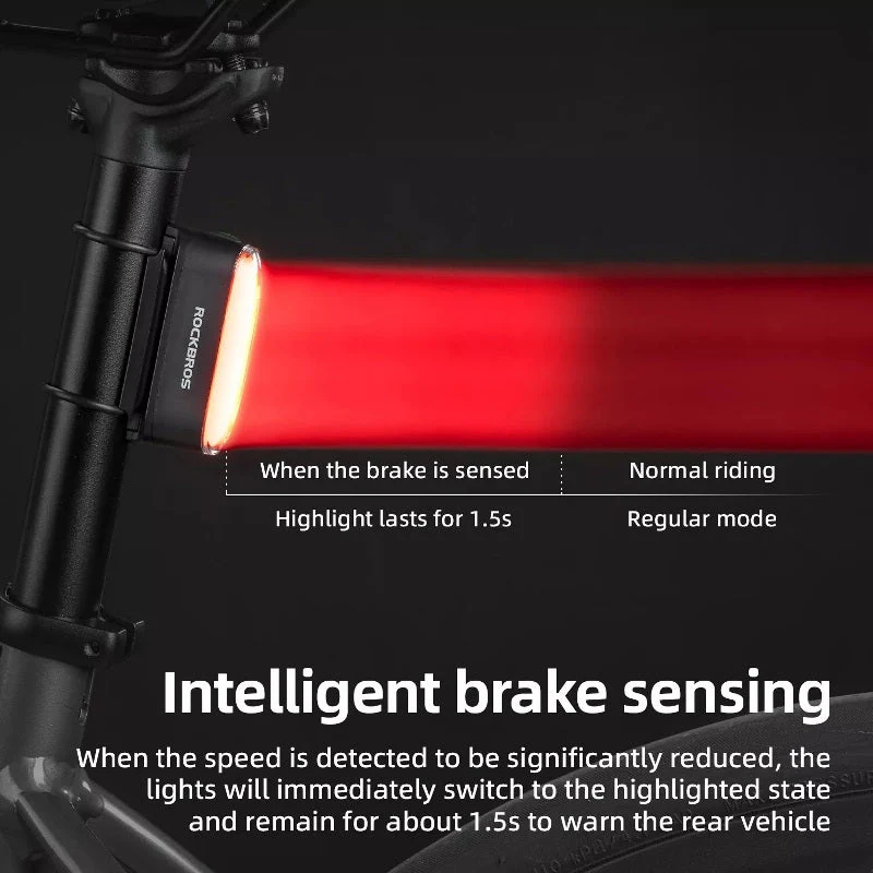 Magnetic Smart Bike Tail Light Rechargeable Rear Light with Brake Sensor - Image 3
