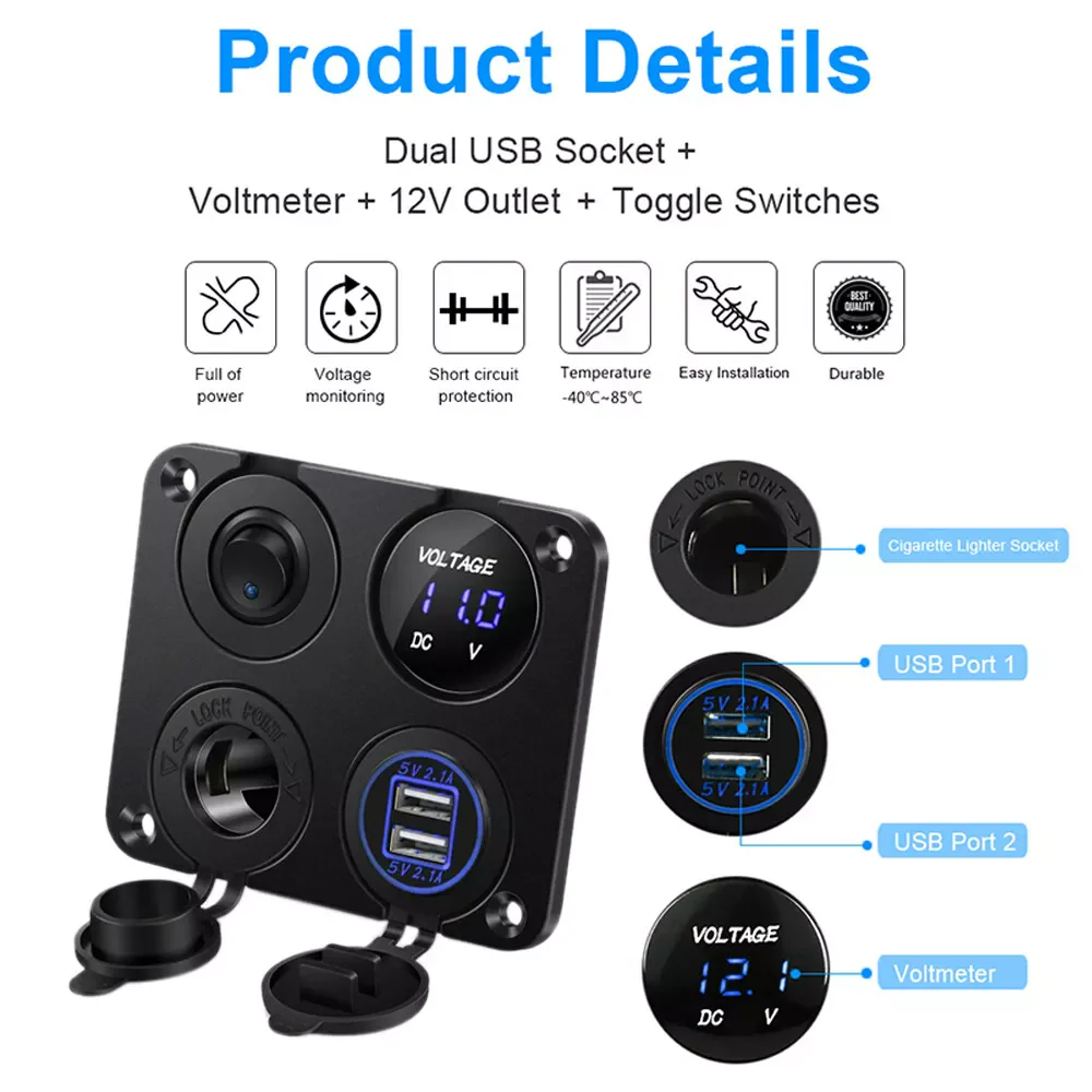 Marine Boat Rocker Switch Panel 12V - Image 5