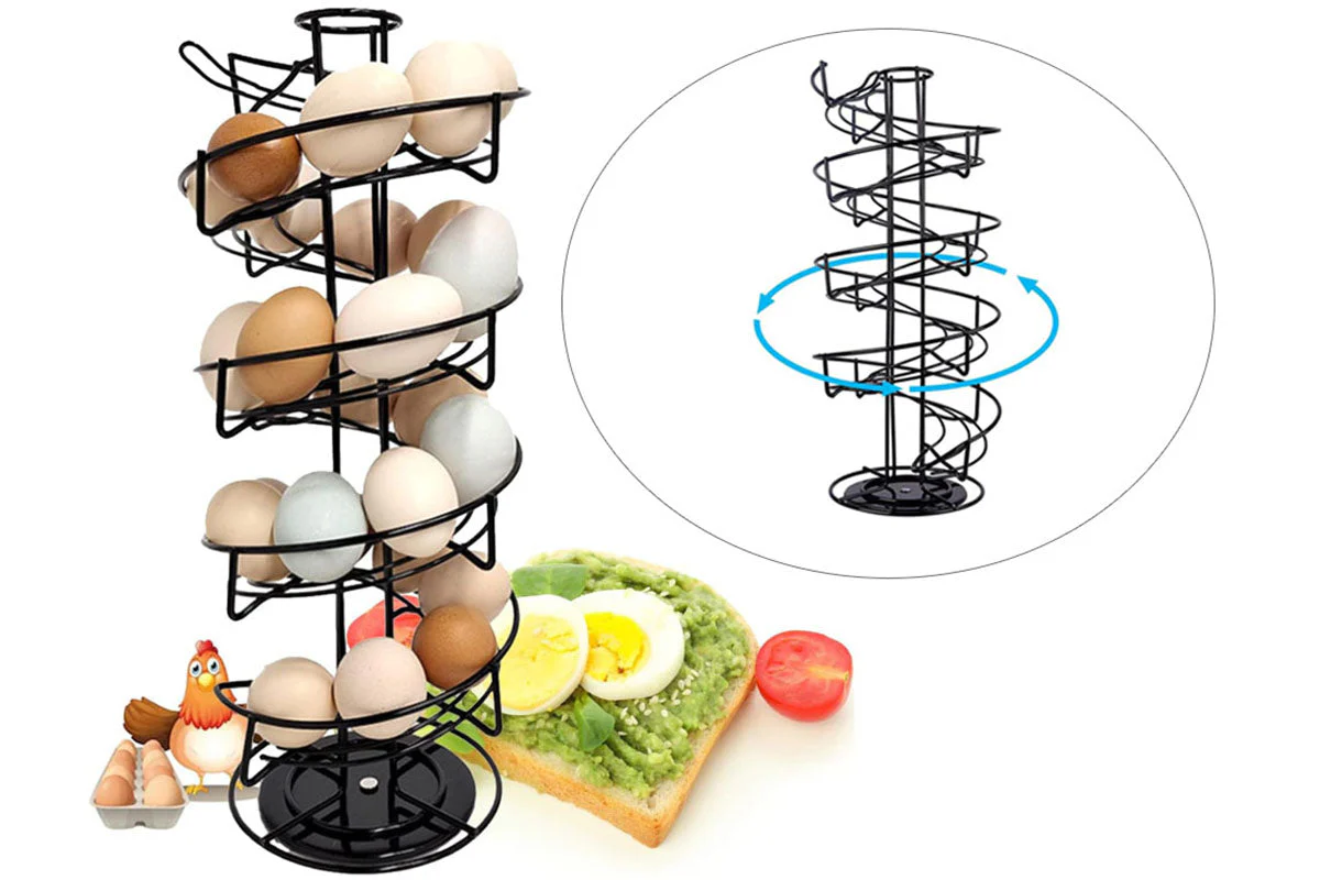 Metal Egg rack storage Skelter Dispenser Rack, Storage Display Rack - Image 2