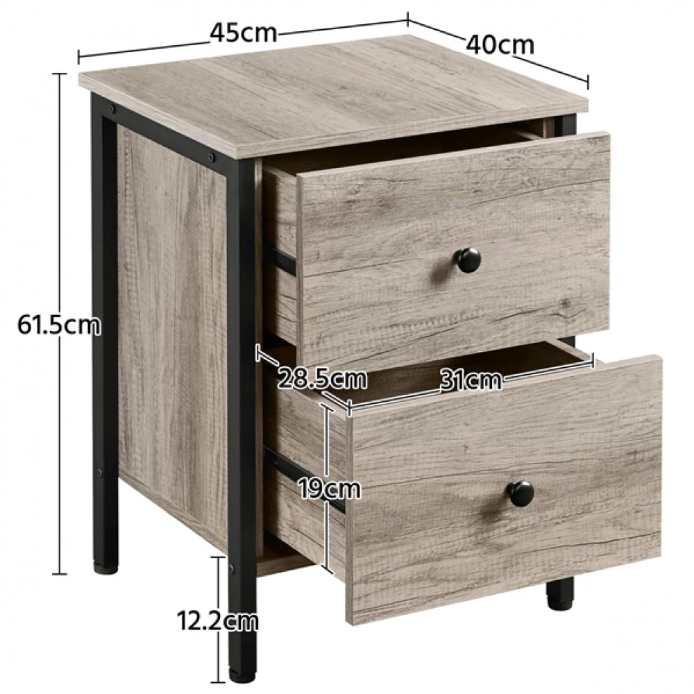Metal-Framed Side Table with 2 Drawers - Image 4