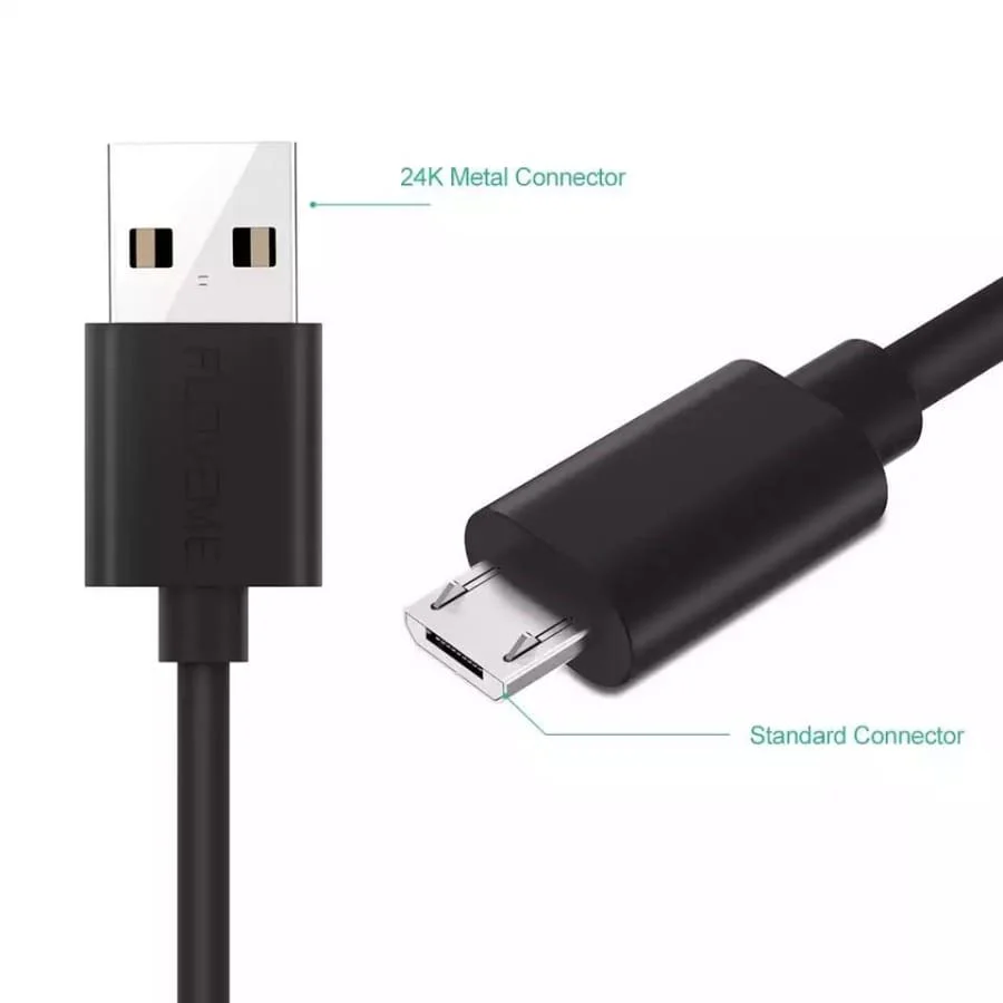 Micro USB Cable - 25cm (Black) - Image 2