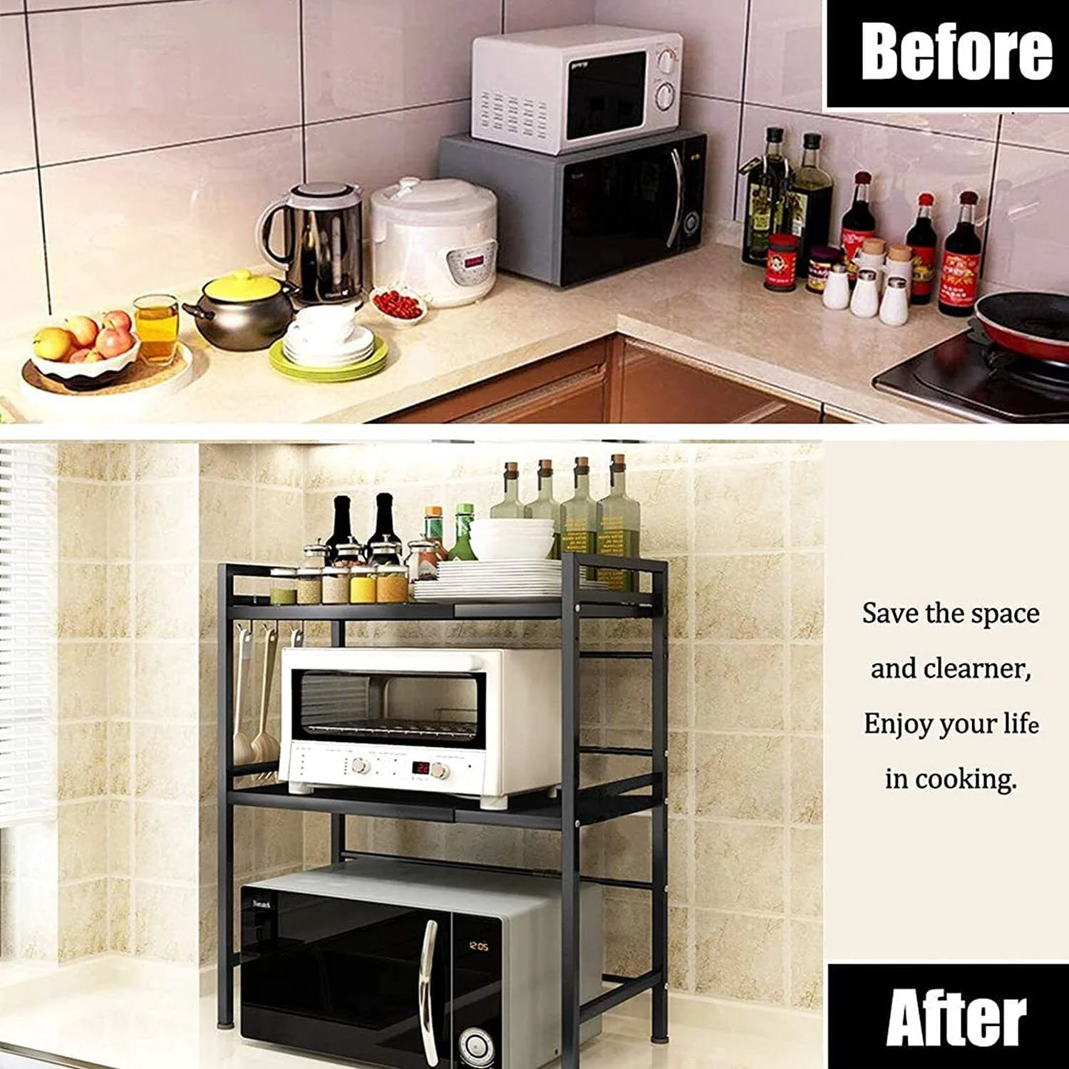 Microwave Kitchen Shelf Rack - Image 13