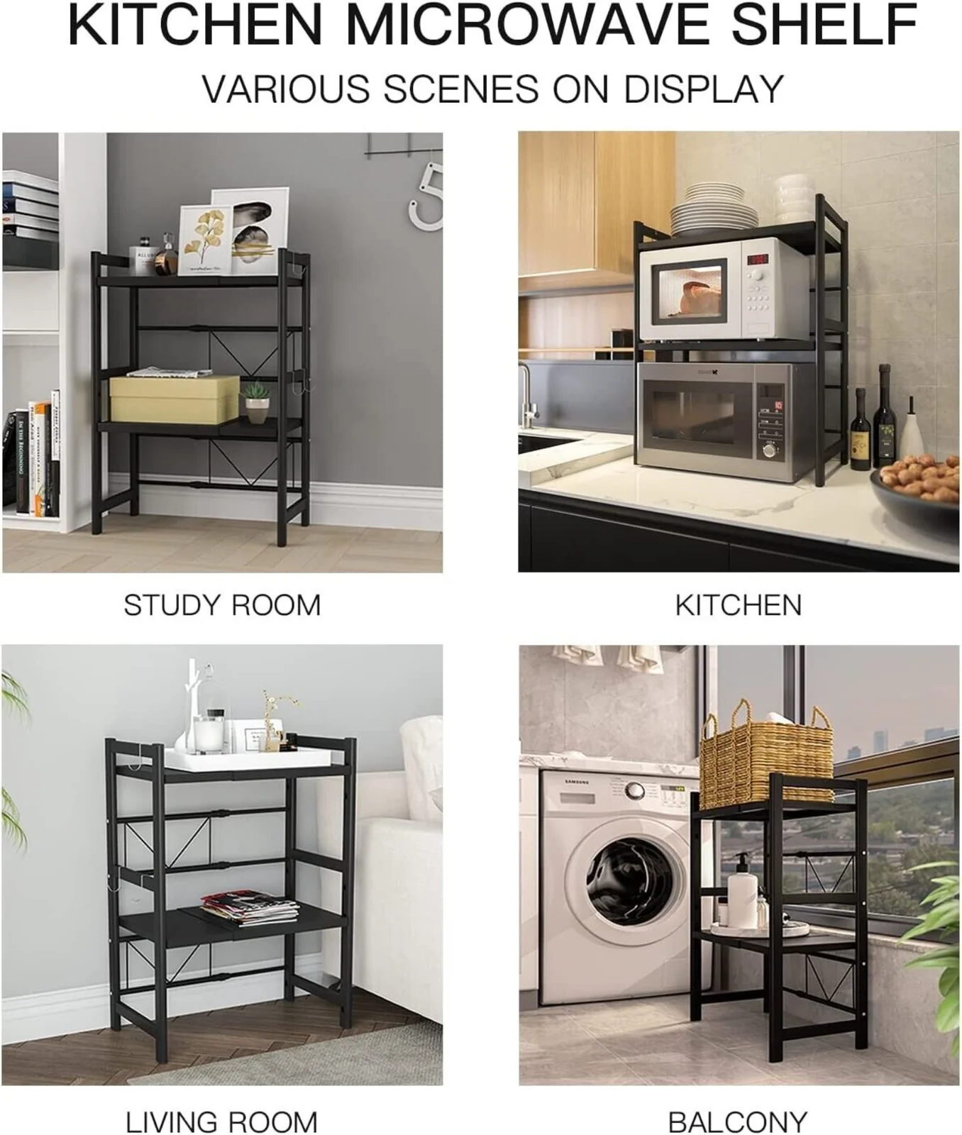 Microwave Kitchen Shelf Rack - Image 9