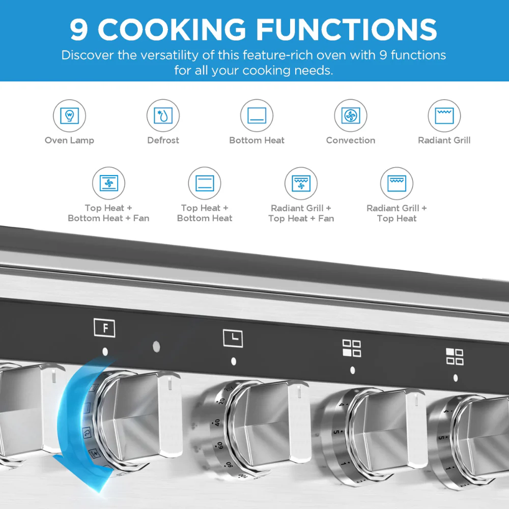 Midea 60cm Gas/Electric Freestanding Stove - Image 3