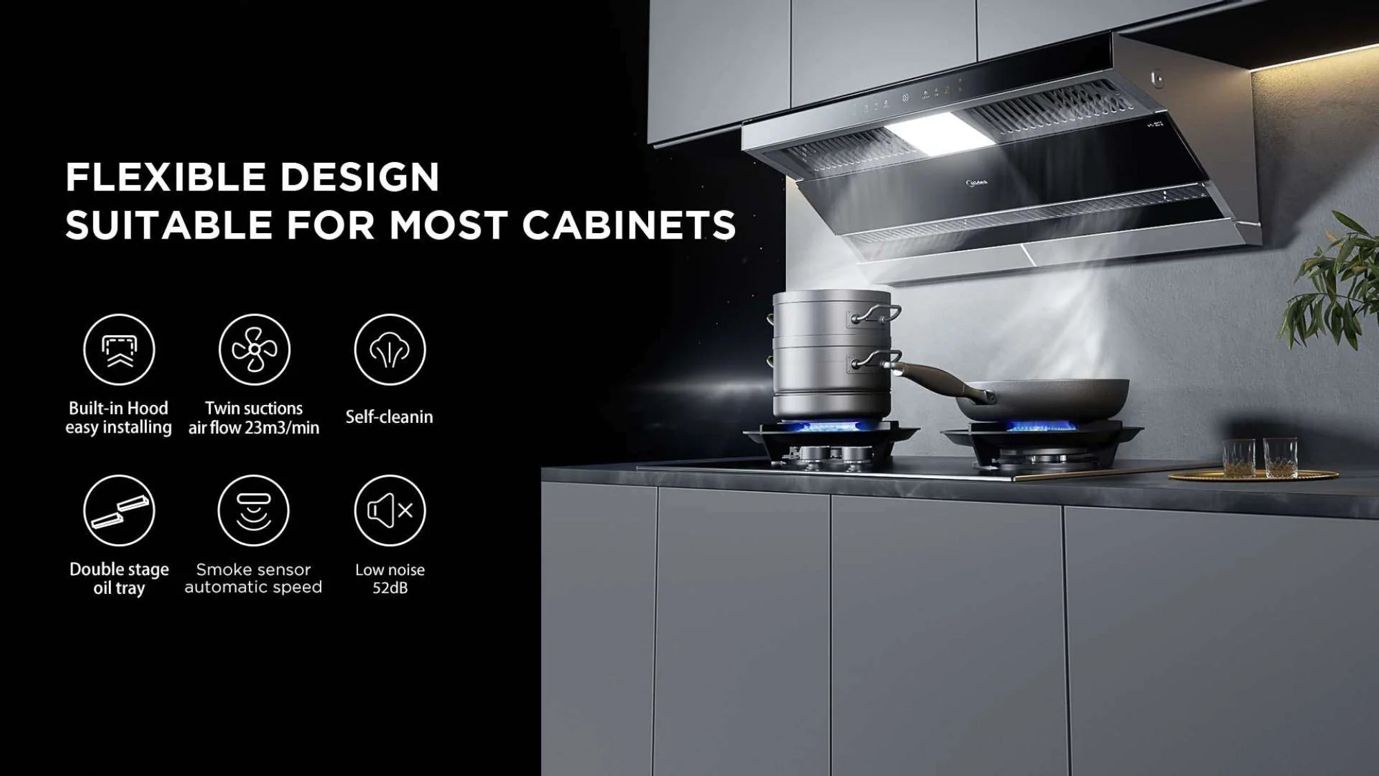 Midea T-Shape Rangehood - Steam Wash 90J05-ET23 - Image 7