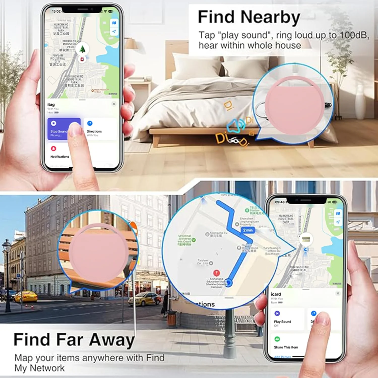 Mini GPS Tracker Air Tag Find My Compatible Smart Key Locator - Image 6