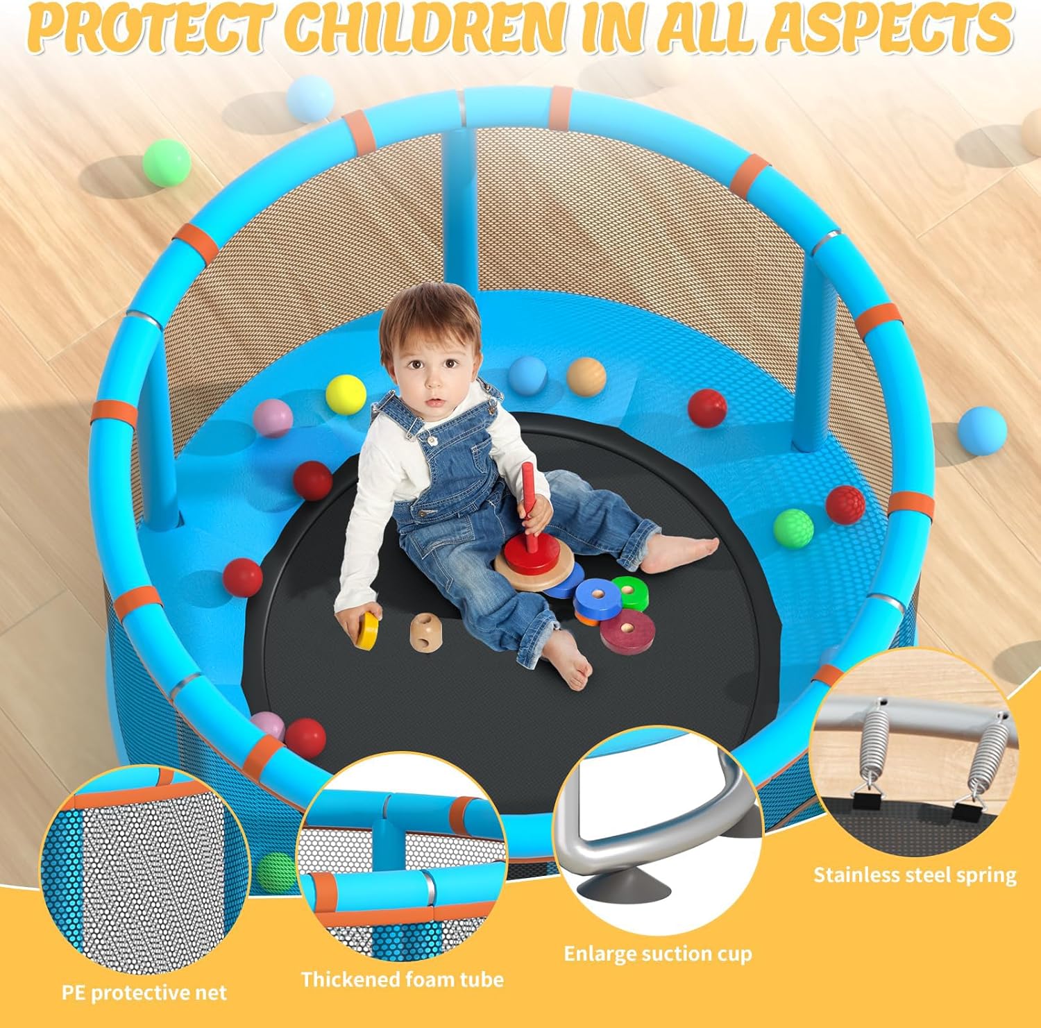 Mini Kids Trampoline 1.2M - Image 4