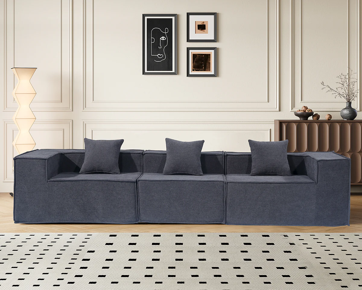 Modern 3 Seater Modular Sofa Set - Image 4