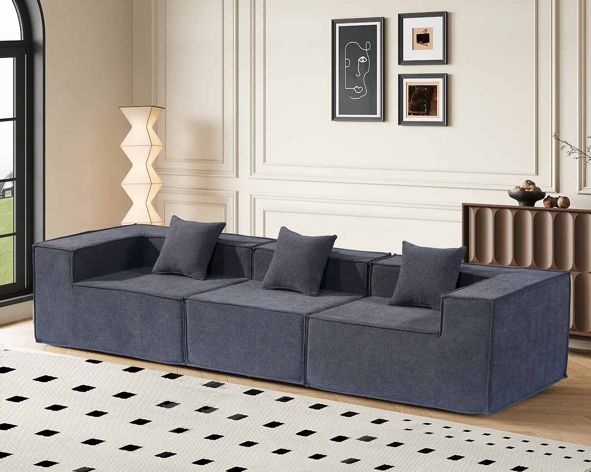 Modern 3 Seater Modular Sofa Set - Image 6