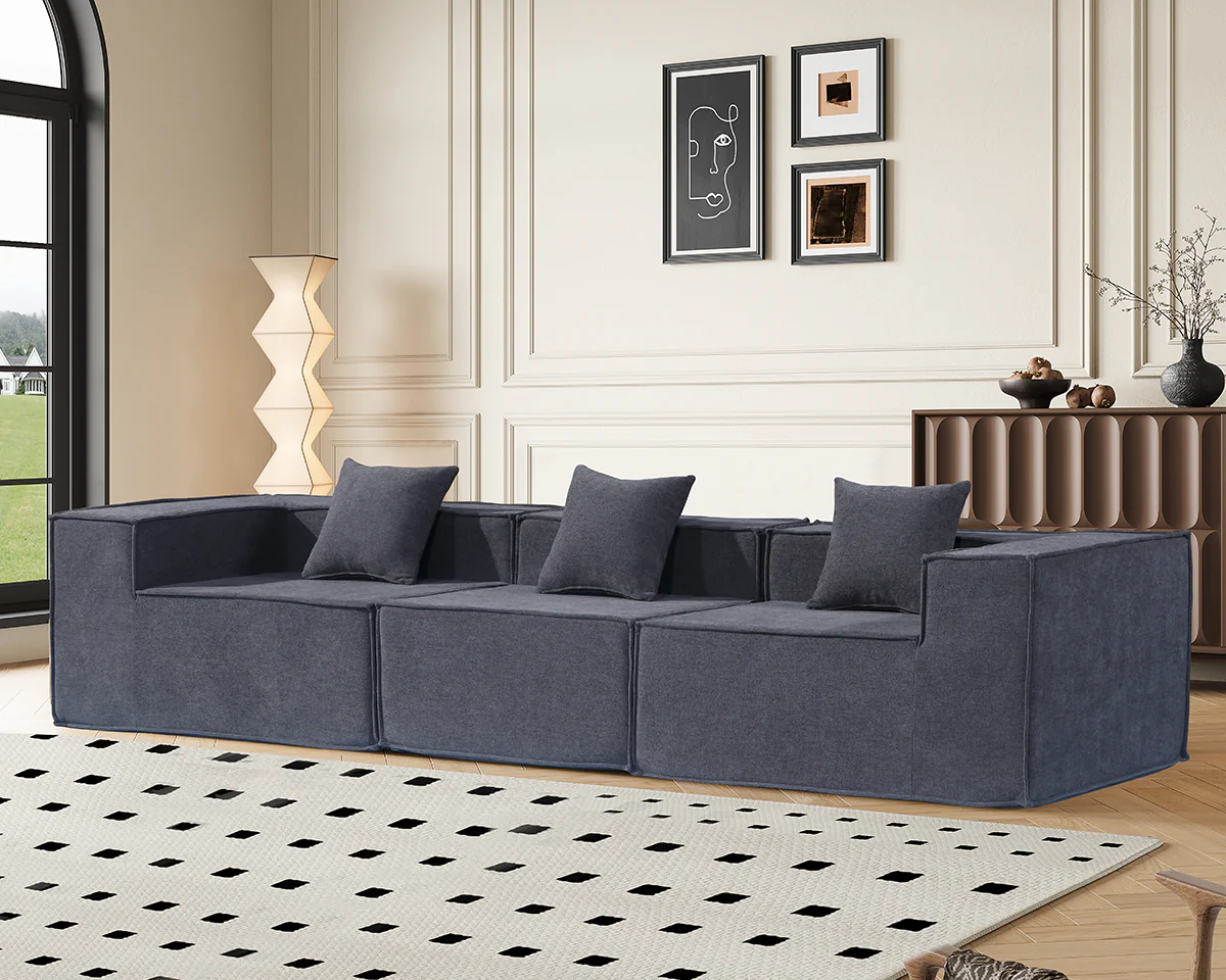 Modern 3 Seater Modular Sofa Set - Image 8