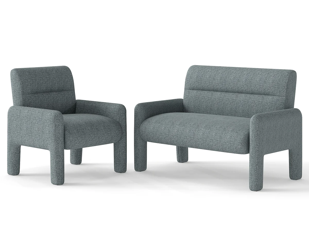 Modern Single Seater Sofa Dubai Sky Blue – Luxurious Chenille Chair - Image 8