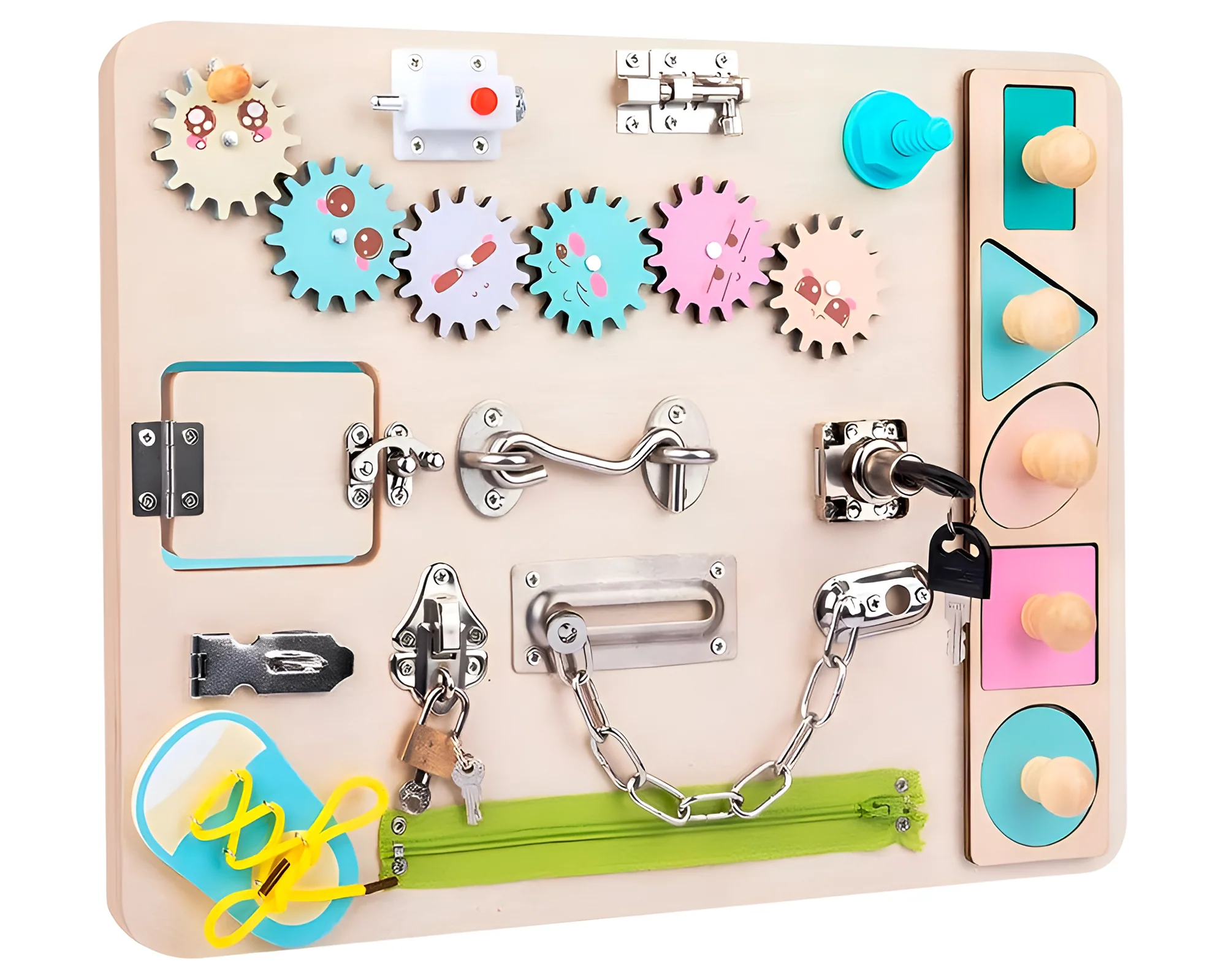 Montessori Activity Educational Learning Busy Board - Image 2