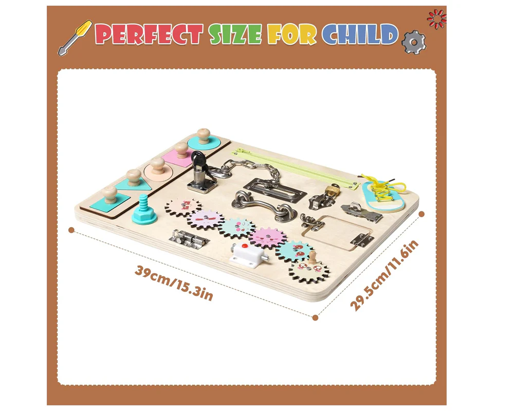 Montessori Activity Educational Learning Busy Board - Image 6