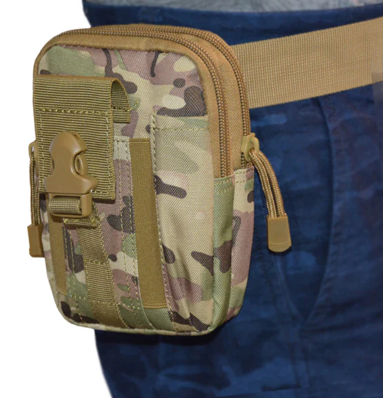 Multipurpose Tactical Molle Mobile Phone Belt Pouch Utility Waist Bag Black - Image 6