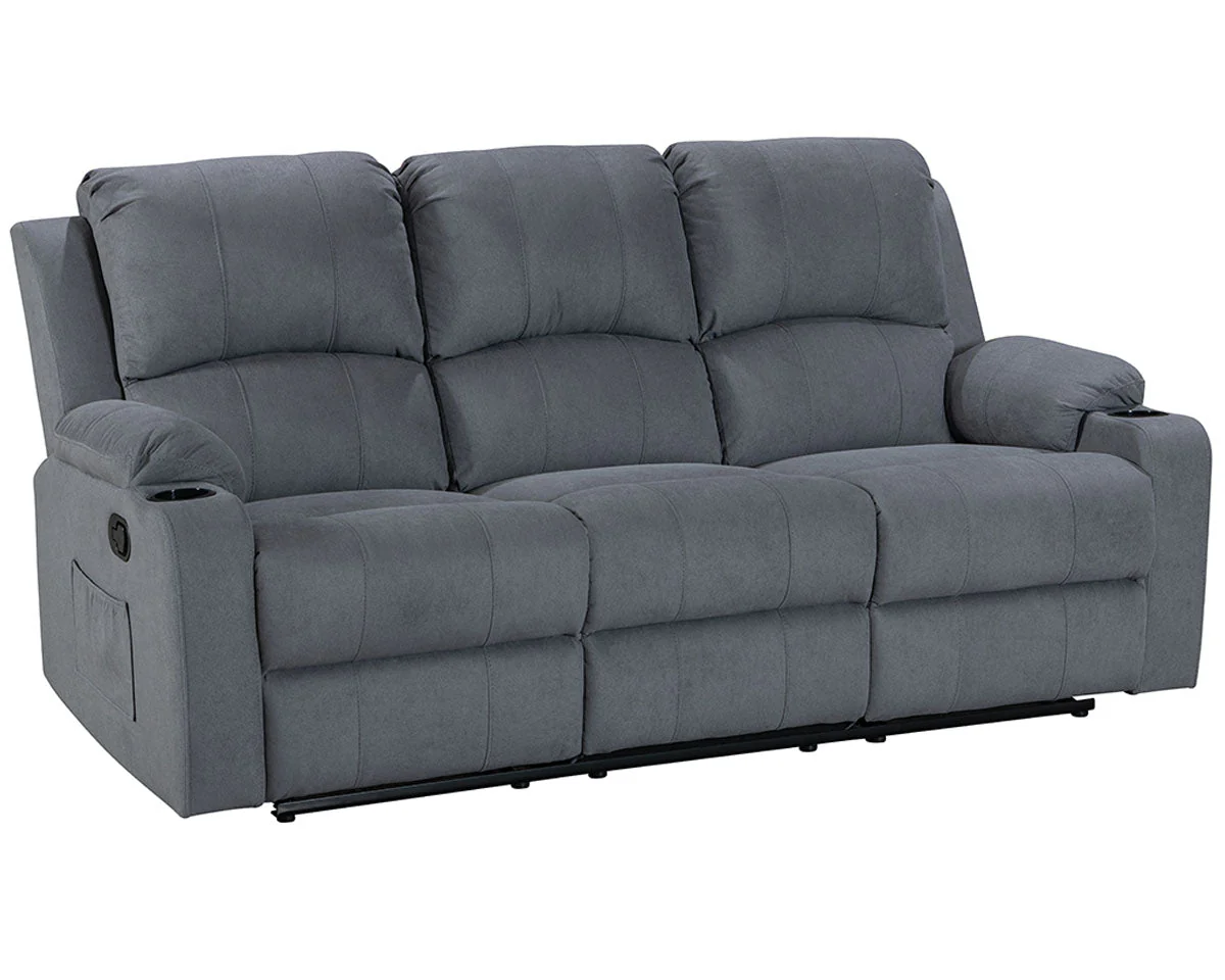 NovaCloud Fabric 3 Seater Recliner Sofa - Image 12