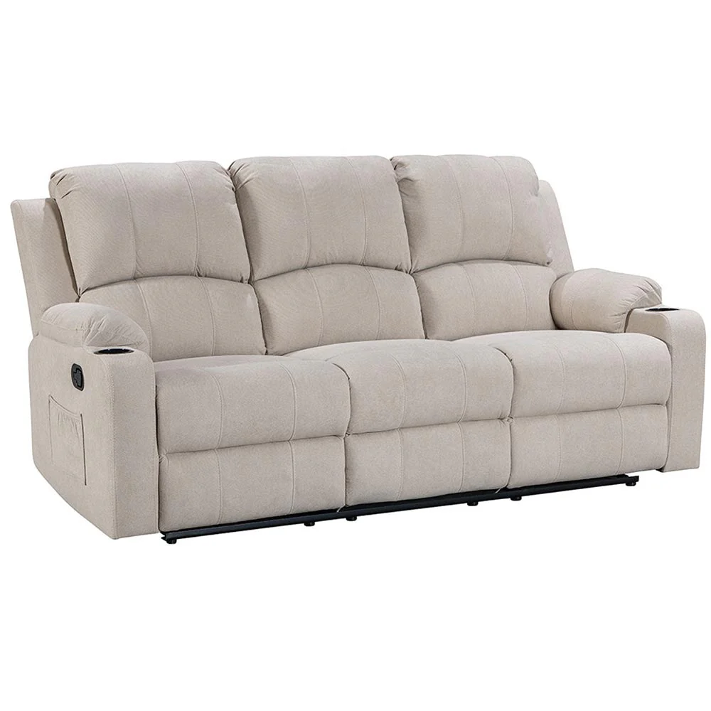NovaCloud Fabric 3 Seater Recliner Sofa