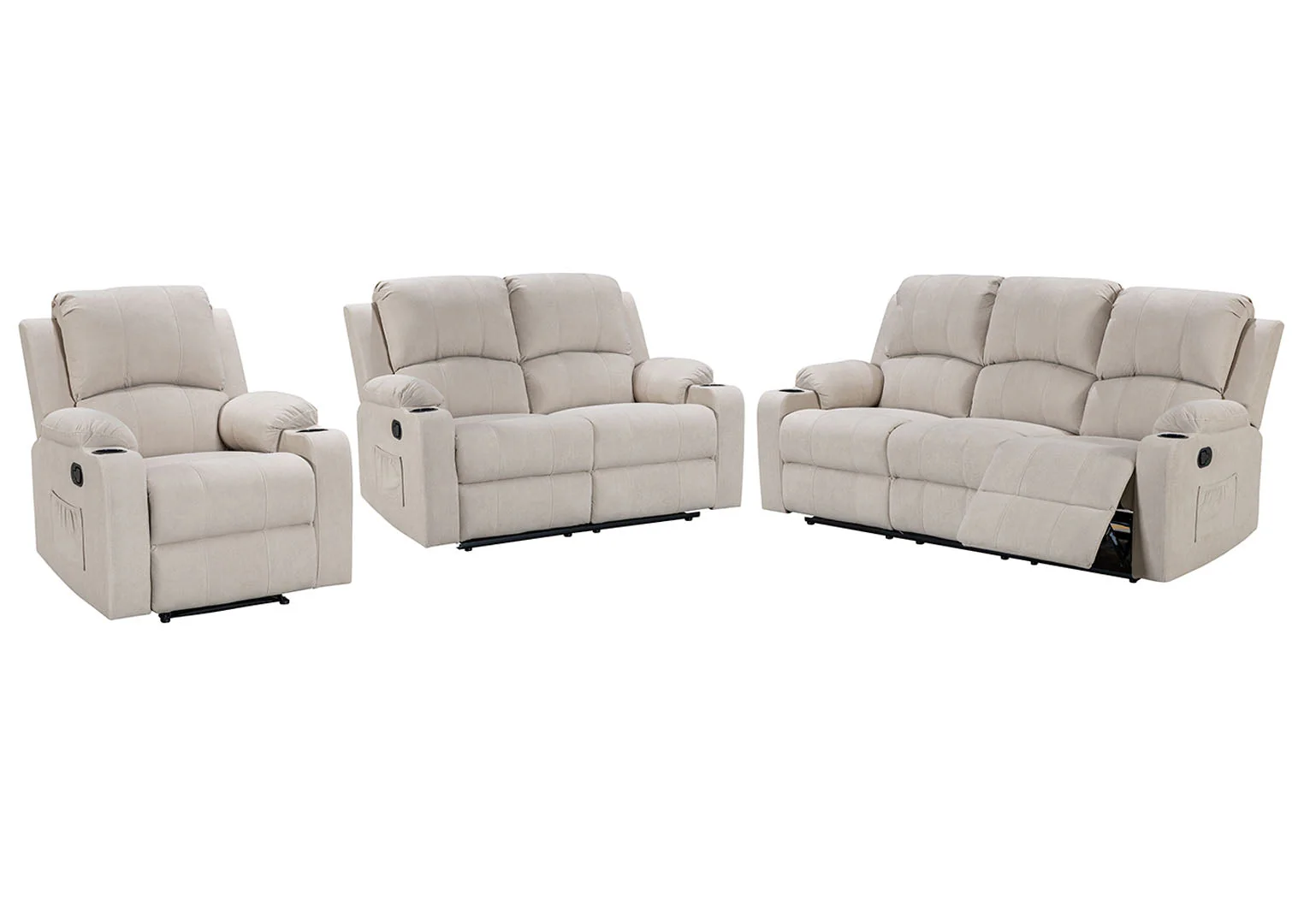NovaCloud Fabric 3 Seater Recliner Sofa - Image 10