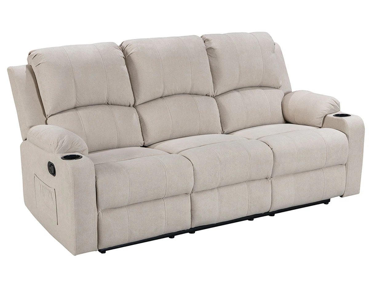NovaCloud Fabric 3 Seater Recliner Sofa - Image 6