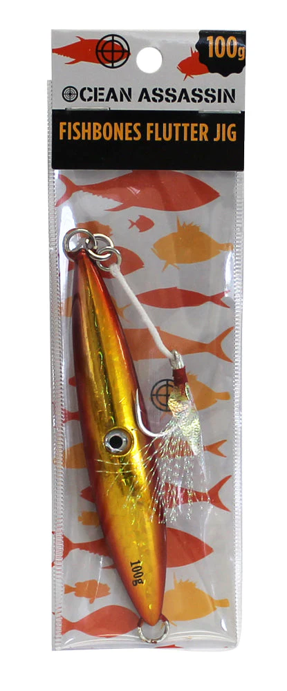 Ocean Assassin Fishbones Flutter Jig - Orange - Image 6