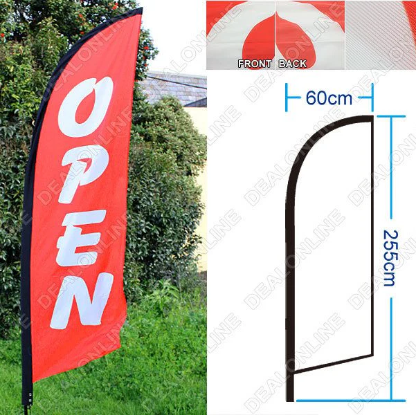 ‘OPEN’ 3.4M Doublesided Flag with Ground Drill - Image 2