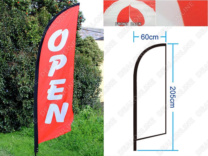 OPEN - Commercial Feather Banner Flag Set 3m with Ground Drill - Image 2