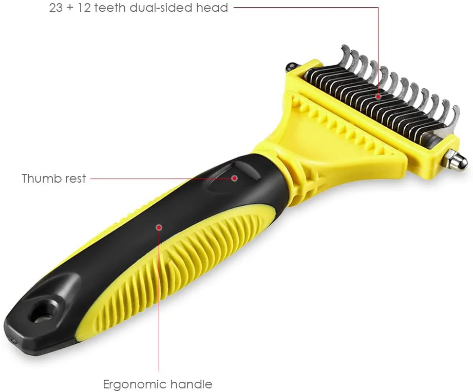 Pet Dematting Tool, Professional Dual-Sided Teeth Dematting - Image 2