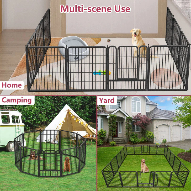 Pet Play Pen Dog Playpen Dog Fence 10 Panels - Image 9