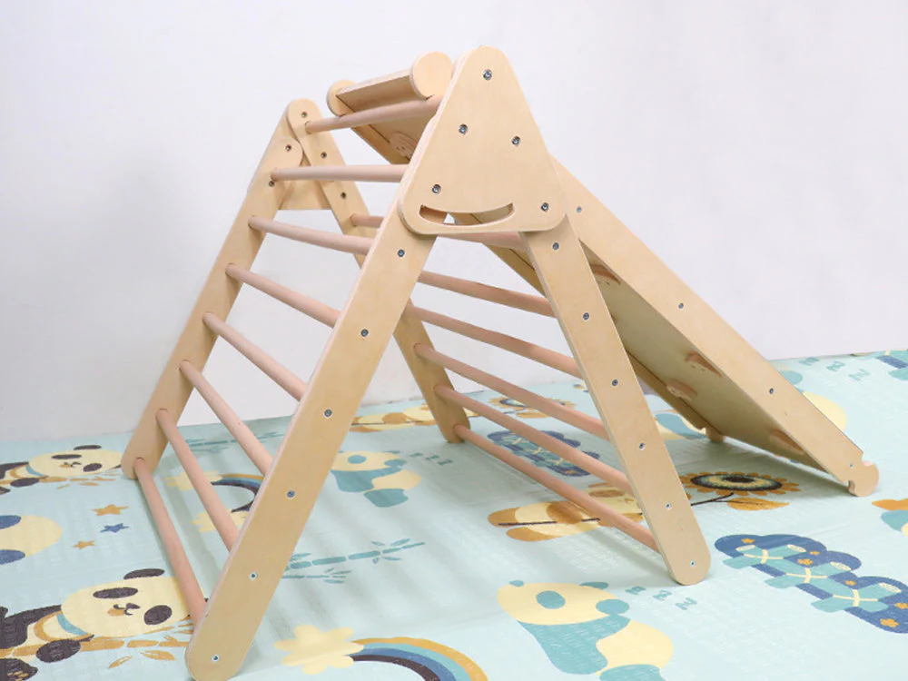 Pikler Triangle Frame with Ramp and Slide - Image 3