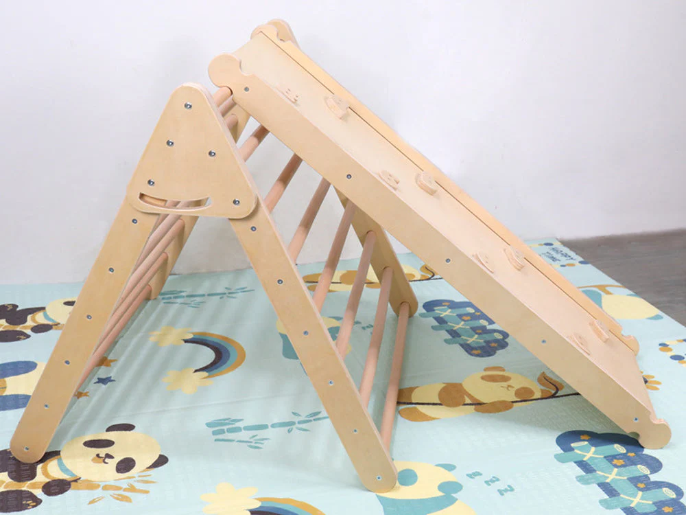 Pikler Triangle Frame with Ramp and Slide - Image 6