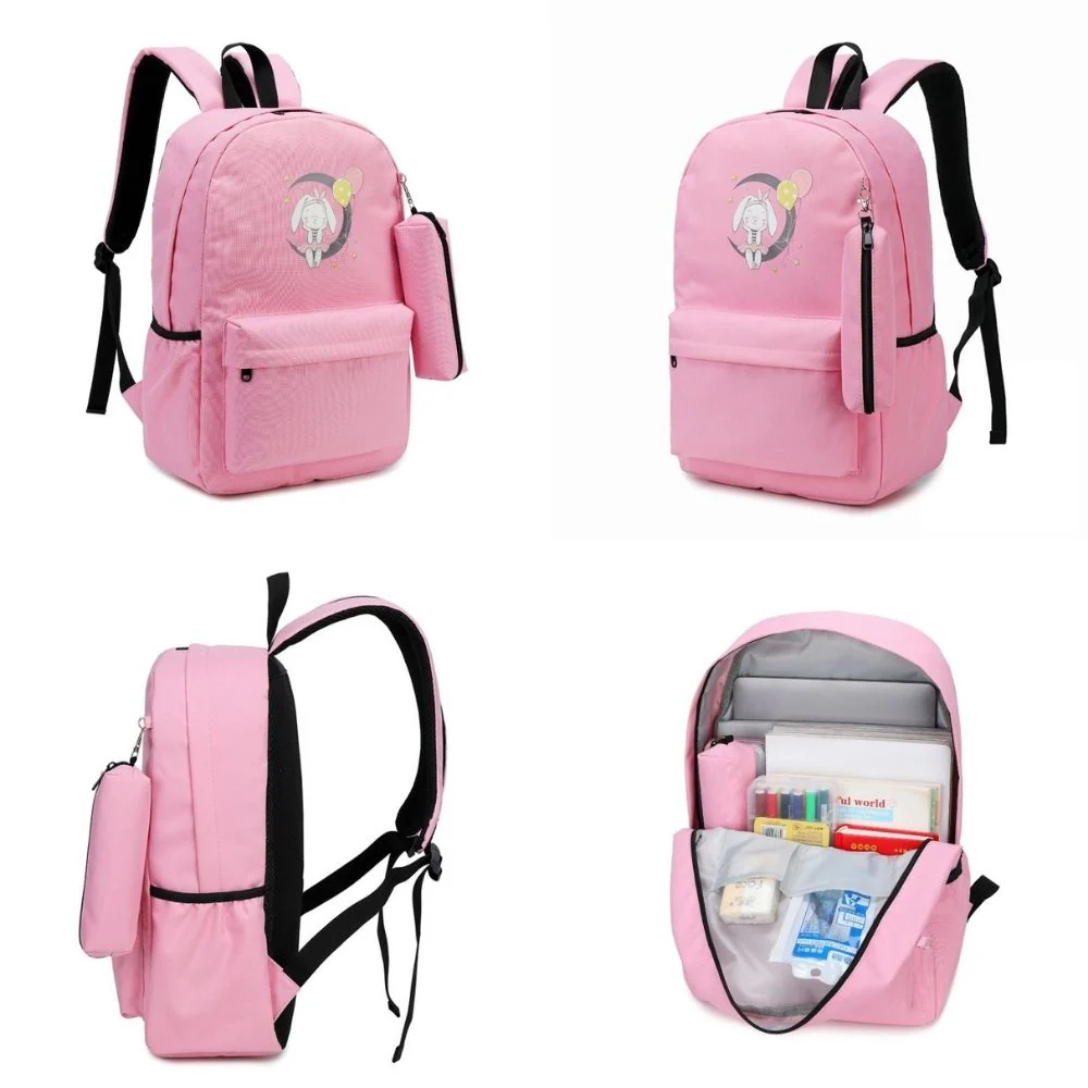 Pink Girls School Bags & Kids Backpack - Little Bunny - Image 3