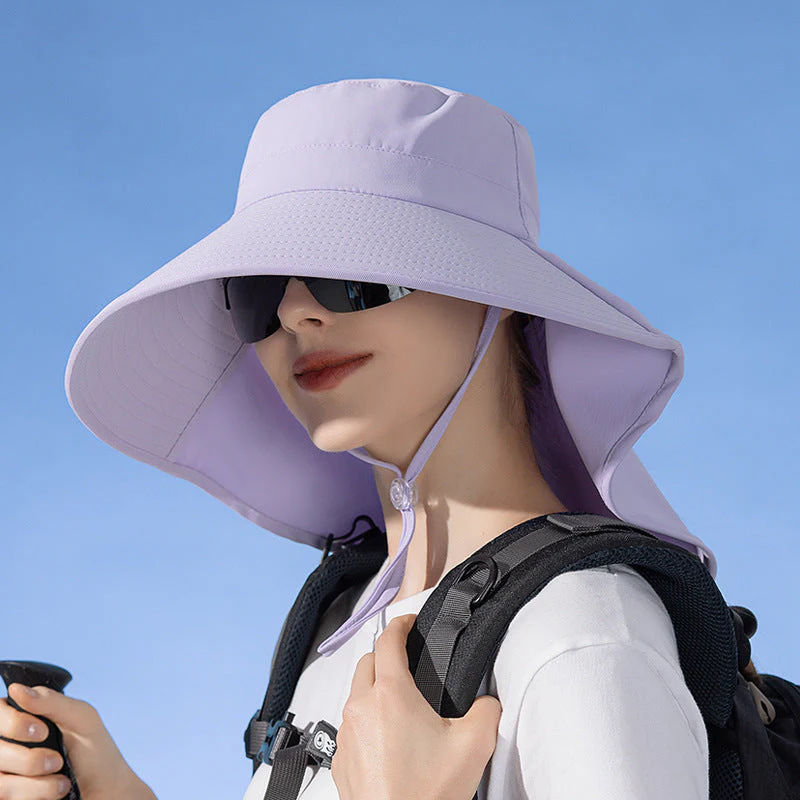 PINK Sun Hats Wide Brim Bucket Outdoor Fishing Hiking Cap UV Protection - Image 2