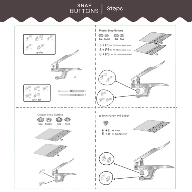 Plastic and Metal Snap Buttons with Snaps Pliers Set for Sewing and Crafting B - Image 3