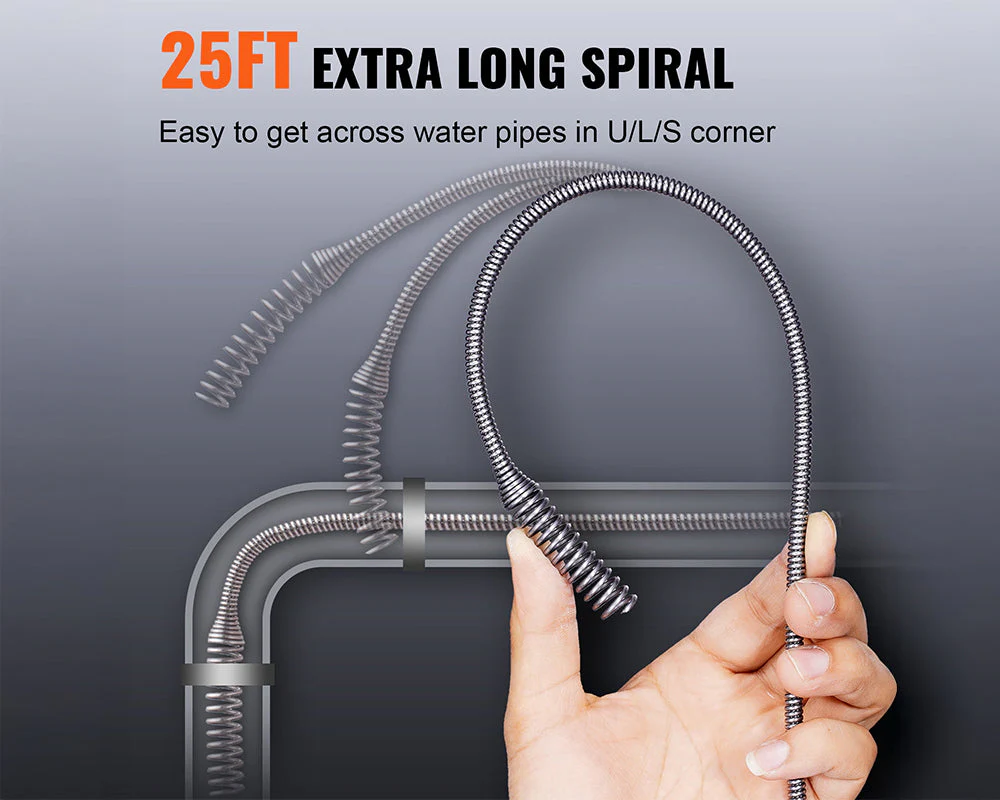 Plumbing Snake Drain Auger Sink Clog Remover Cleaner - Image 4