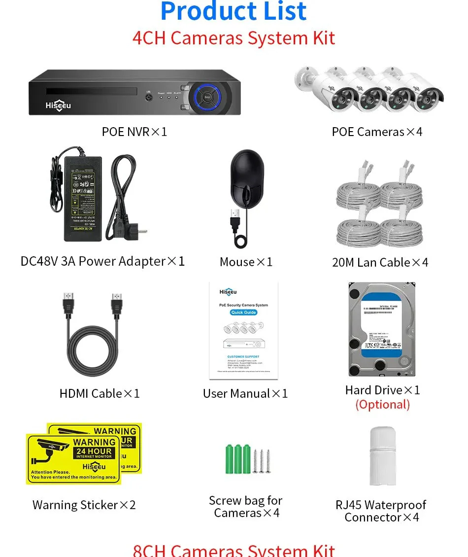 3MP POE NVR Security Camera System – AI Face Detection & Audio Recording - Image 9