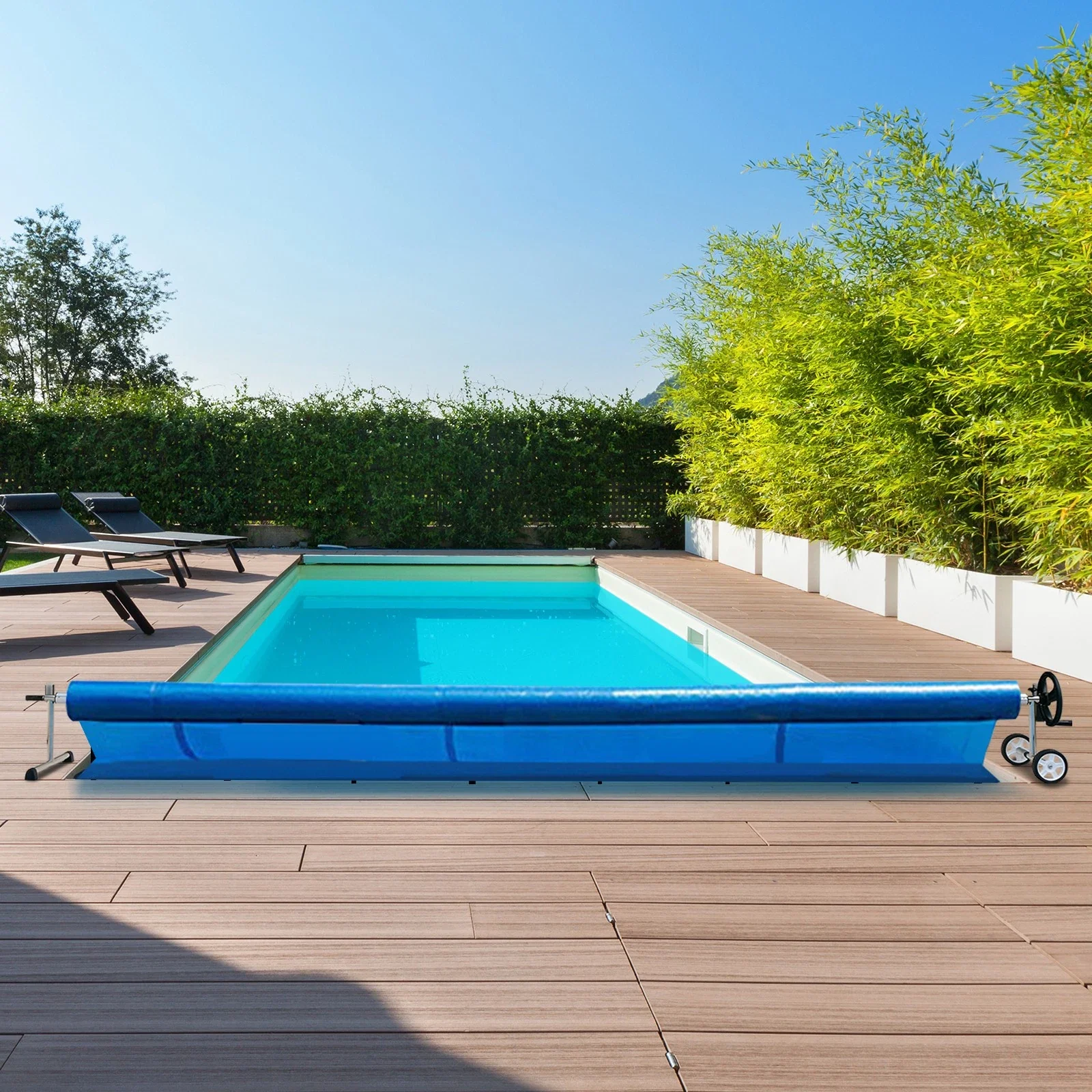 Pool Cover Roller 6.4 m Adjustable Swimming Pool Solar Blanket Reel - Image 15