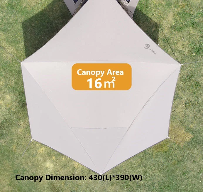 Pop-up Hexagonal Double-Layer Waterproof Tent + Winged Canopy - Image 5
