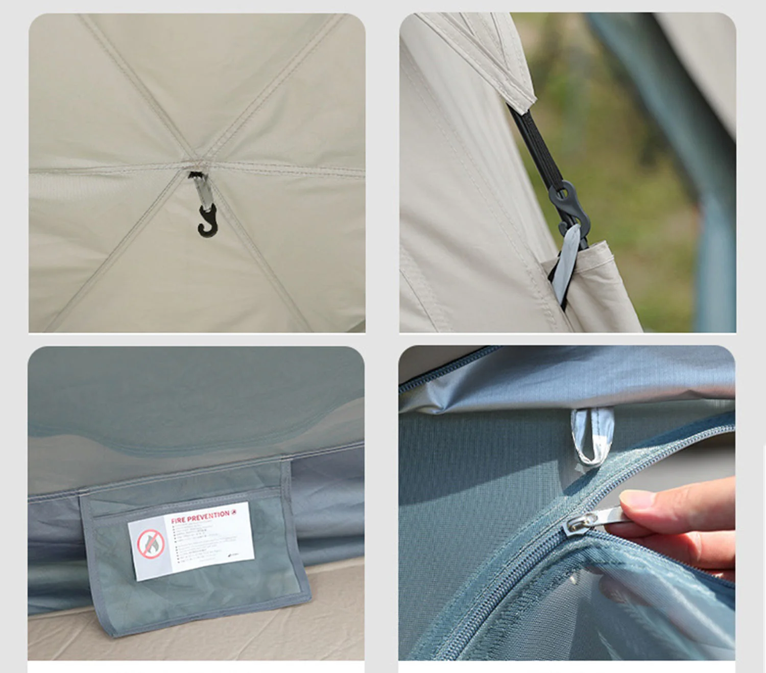 Pop-up Hexagonal Double-Layer Waterproof Tent + Winged Canopy - Image 9