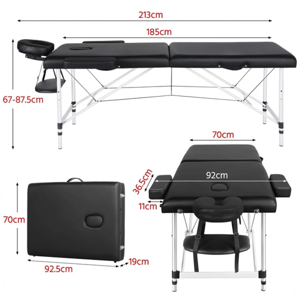 Portable 2 Fold Aluminum Massage Bed - Image 6