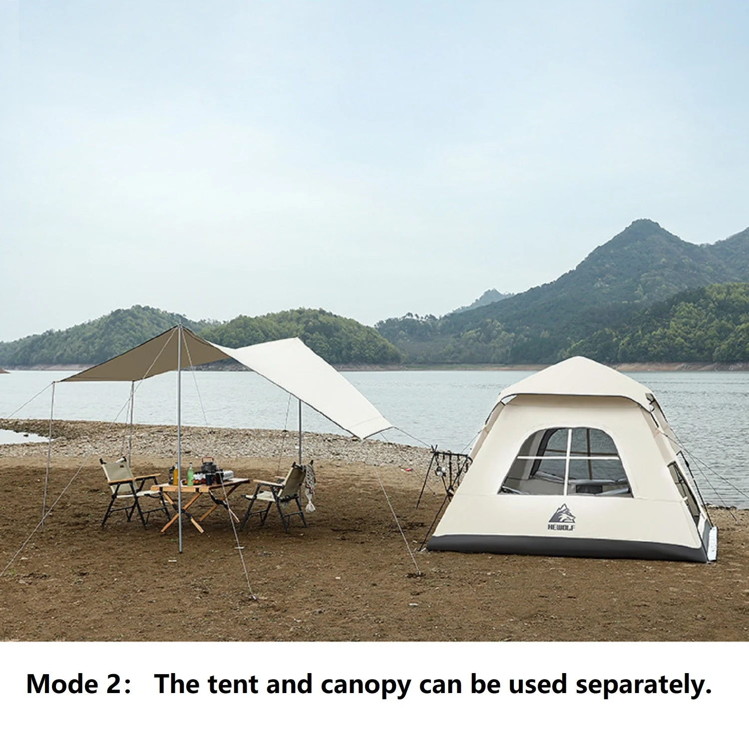 Portable Fully Automatic Waterproof Camping Tent with Canopy for All-Season - Image 5