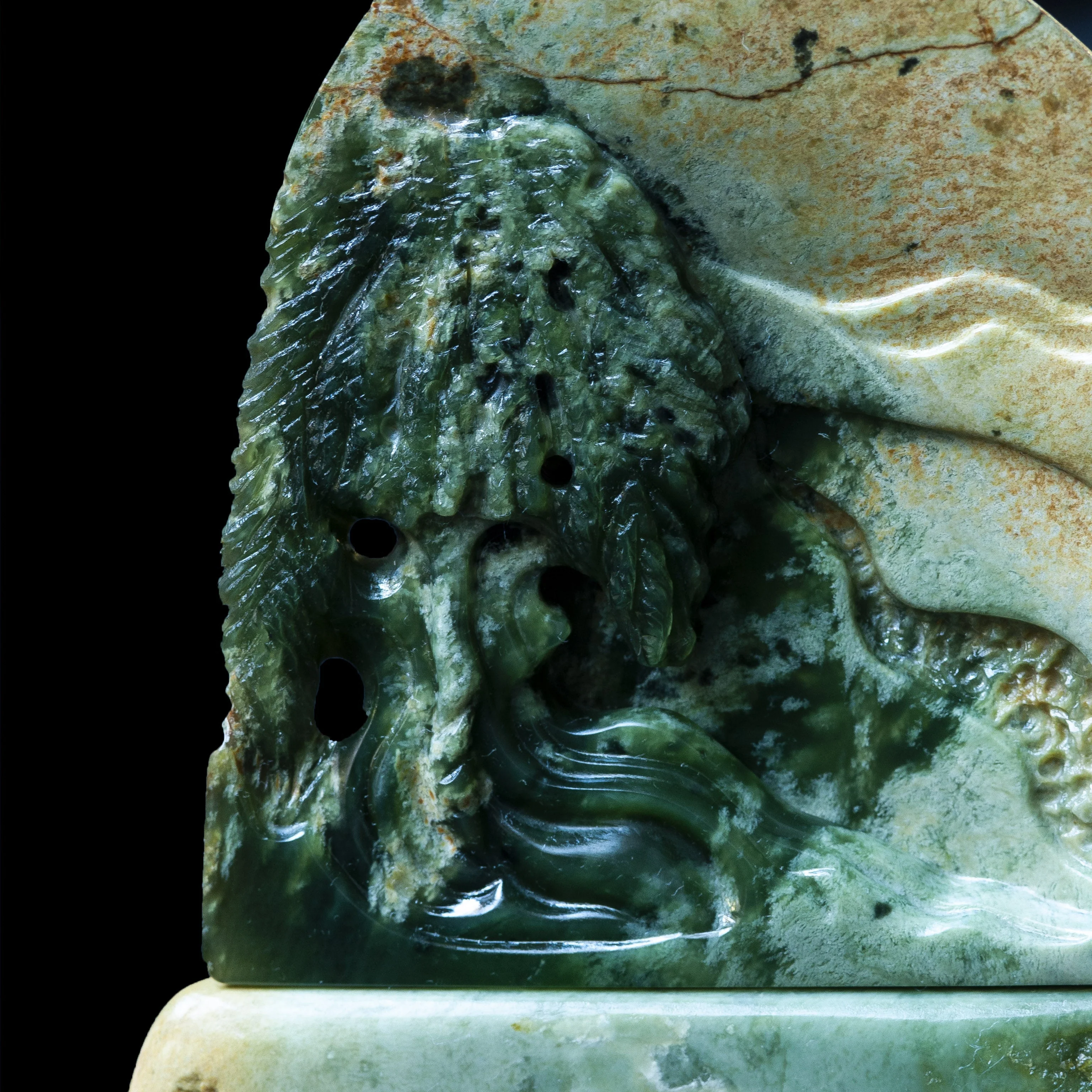 Pounamu Pohutukawa sculpture by Nick Balme Pendant - Image 2