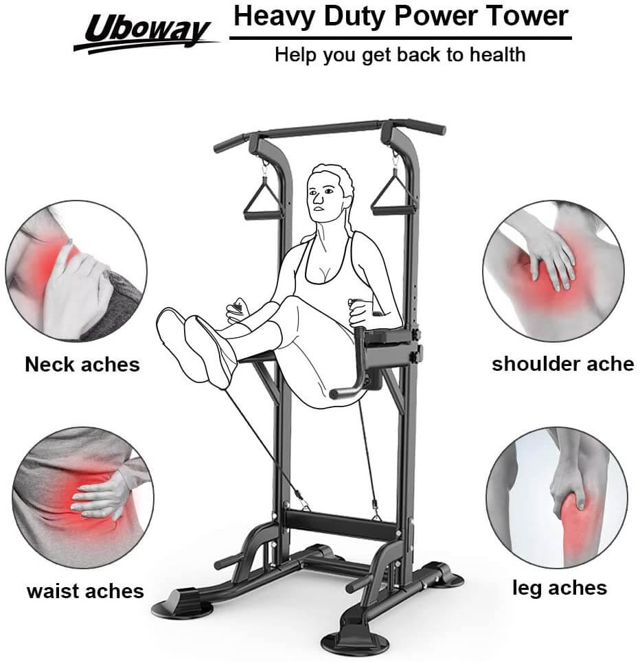 Power Tower Pull Up Bar Dip Station Bench - Image 2